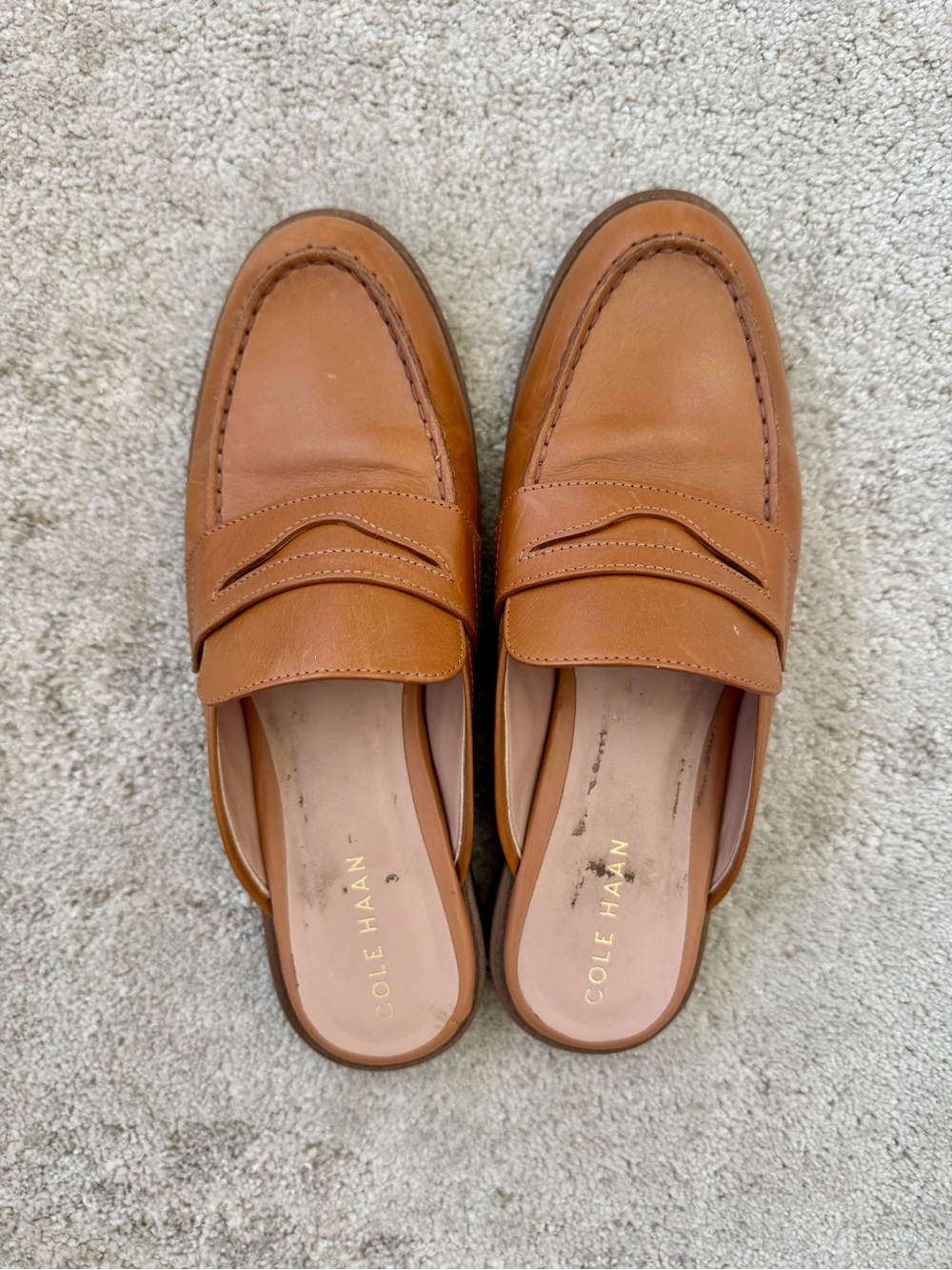 Cole Haan Men's Cognac Leather Penny Loafer Slip-On